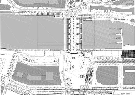 Site plan of Rotterdam Centraal station redevelopment by Benthem Crouwel Architects, MVSA Architects and West 8