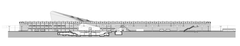Elevation one of Rotterdam Centraal station redevelopment by Benthem Crouwel Architects, MVSA Architects and West 8