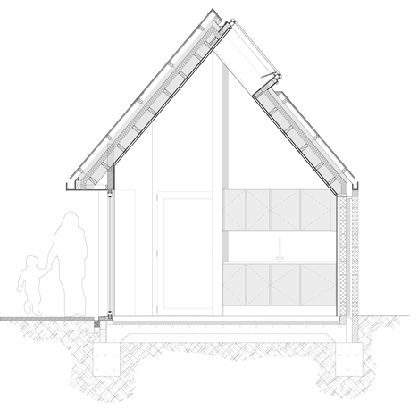 Section of School gatehouse built on a strict budget by Jonathan Tuckey Design