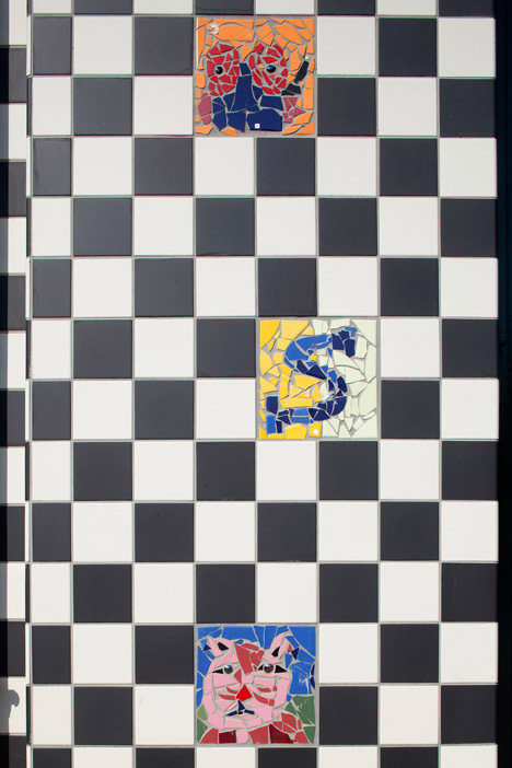 School in Rotterdam decorated with tiles based on traditional Dutch patterns