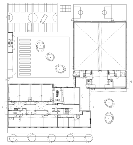 Ground floor plan of School in Rotterdam decorated with tiles based on traditional Dutch patterns