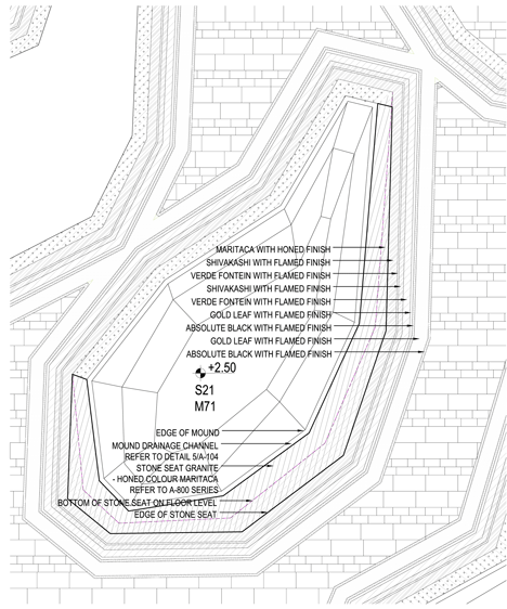 Paving detail type B of Sowwah Square by Martha Schwartz Partners