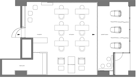 Floor plan of The Nail Salon Kolmio+LIM by Yusuke Seki