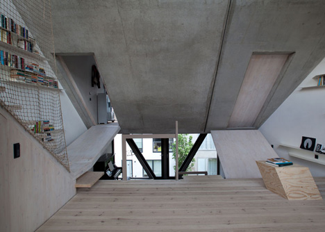 Townhouse B14 by XTH-berlin has slanted walls and doors