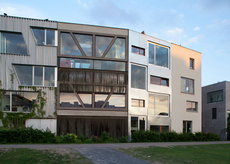 Townhouse B14 by XTH-berlin has slanted walls and doors