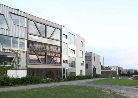 Townhouse B14 by XTH-berlin has slanted walls and doors
