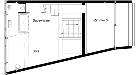 Second level of Townhouse B14 by XTH-berlin has slanted walls and doors