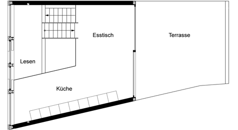 Third level of Townhouse B14 by XTH-berlin has slanted walls and doors