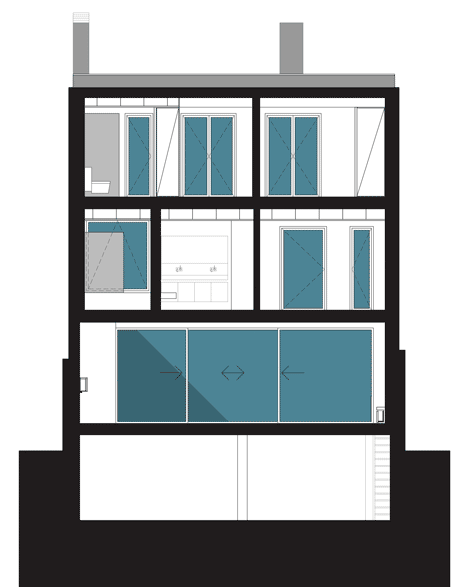 Parede 11 house by Humberto Conde has hinged protective panels