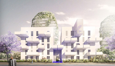 Walls of foliage will surround the towers of Gardens of Anfa by Maison Edouard Francois