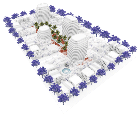 Walls of foliage will surround the towers of Gardens of Anfa by Maison Edouard Francois