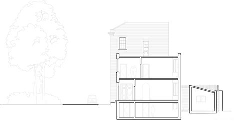 Chris Dyson's curved brick extension completes a Georgian terrace in London