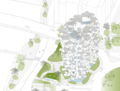 Sou Fujimoto designs tree-inspired tower for Montpellier "modern follies" project