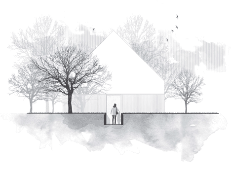 White buildings sink into the landscape at the White Wolf Hotel by AND-RÉ