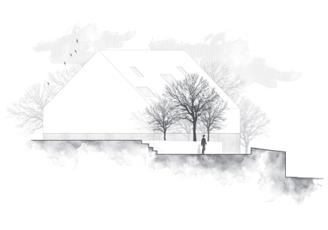 White buildings sink into the landscape at the White Wolf Hotel by AND-RÉ
