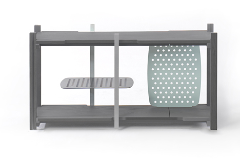 Stackle modular shelving system designed by THINKK Studio