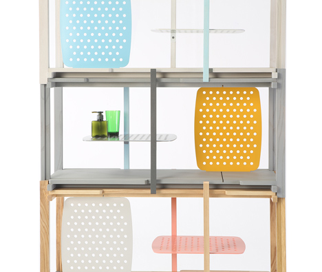Stackle modular shelving system designed by THINKK Studio