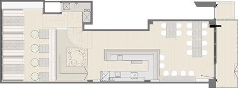 Ground floor plan of Barnyard Soho restaurant by Brinkworth