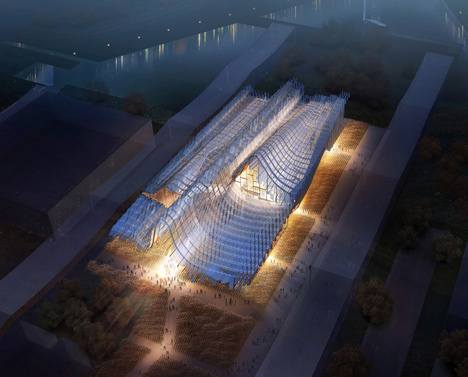 China's pavilion for Milan 2015 expo to feature wavy roof and indoor crop field
