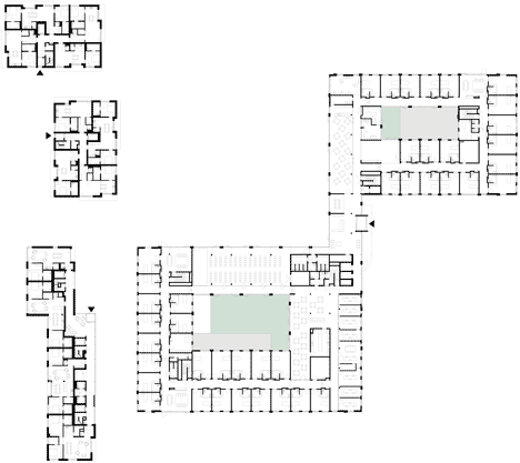 Areal Architecten's Mayerhof retirement home wraps around two courtyards