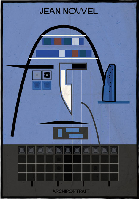 Jean Nouvel Archiportrait by Federico Babina