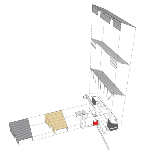 Axonometric diagram of Kicking Horse by Bohlin Grauman Miller Architects