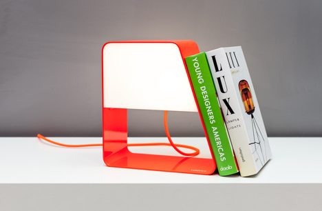 Zanocchi & Starke combine desktop bookcase and battery-powered lamp