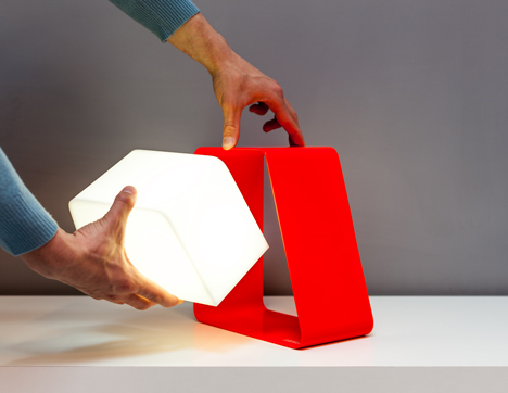 Zanocchi & Starke combine desktop bookcase and battery-powered lamp