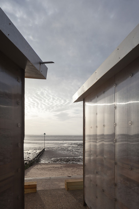 New beach huts at Southend on Sea by Pedder and Scampton Architects