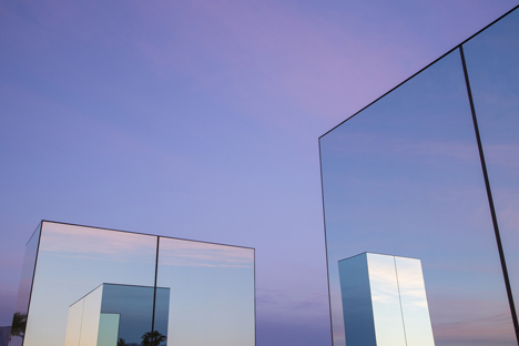 Reflection Field by Phillip K Smith III is an installation of glowing neon mirrors for Coachella