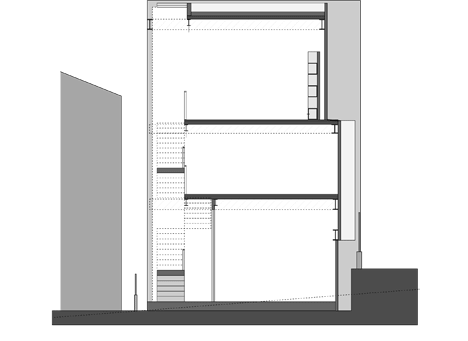 Cross section of Set design studio and office in Japan by Mattch