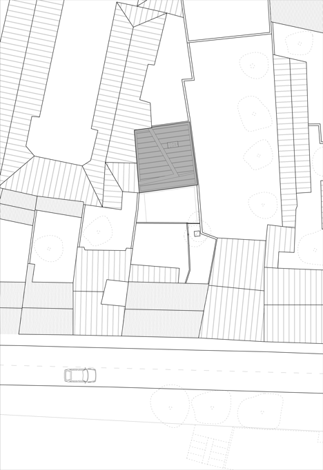 Site plan of Wooden House in Paris by Noel Dominguez