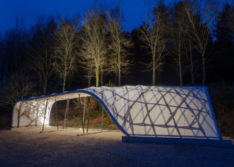 Wooden shelter by London Architectural Association students