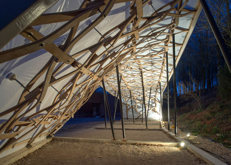 Wooden shelter by London Architectural Association students