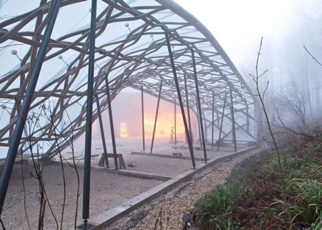 Wooden shelter by London Architectural Association students