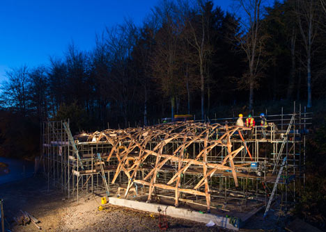 Wooden shelter by London Architectural Association students