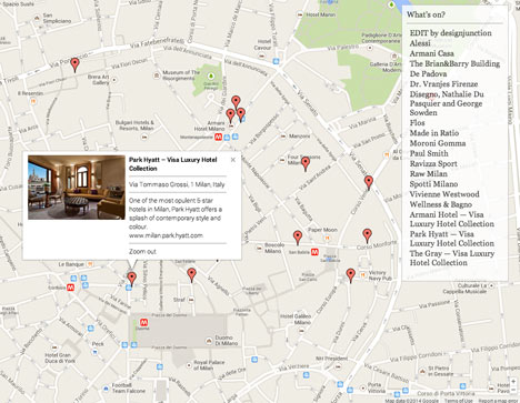 designjunction and Visa launch Milan 2014 map powered by Dezeen Guide