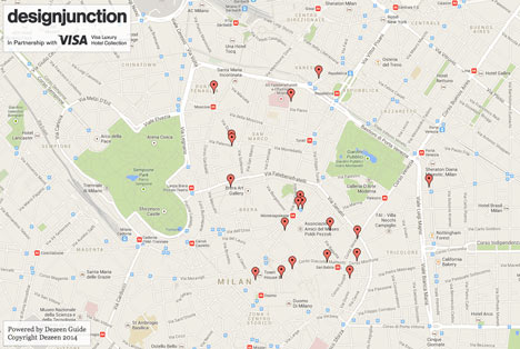 designjunction and Visa launch Milan 2014 map powered by Dezeen Guide