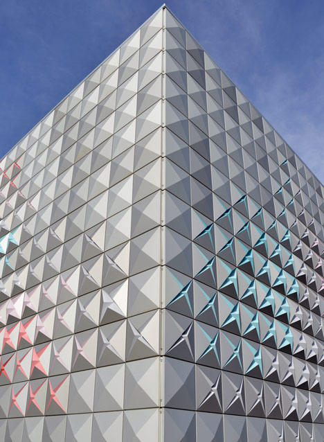 Aluminium clad storage depot in Aurillac, France, by Brisac Gonzalez