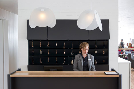 Chris Kabel key fobs and curtains for Fogo Island