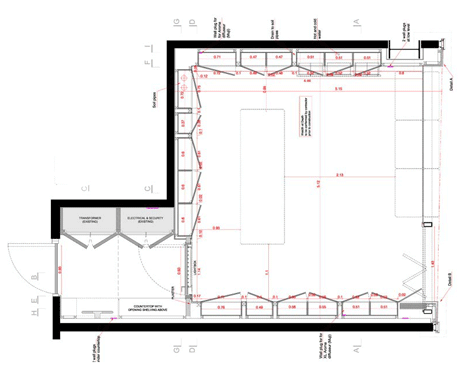 Floor plan of Aesop Shepherds Bush by Tolila and Gilliland