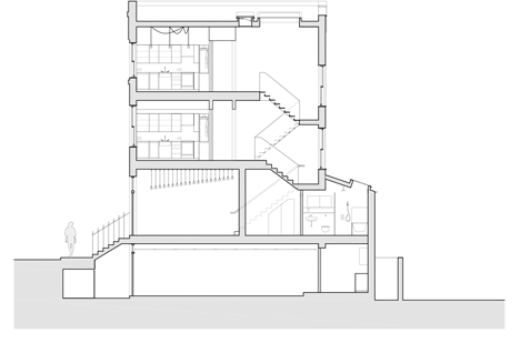 Section of Boutique apartments in London by Alma-nac