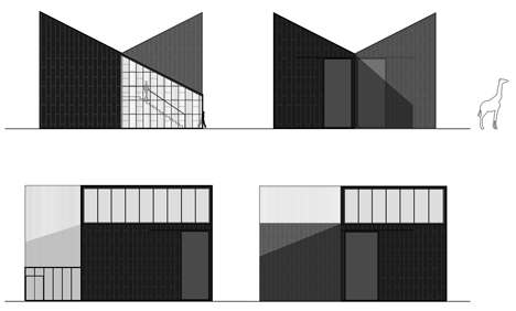 Sections and elevations of Giraffe-House-by-Monk-Mackenzie-with-Glamuzina-Patterson