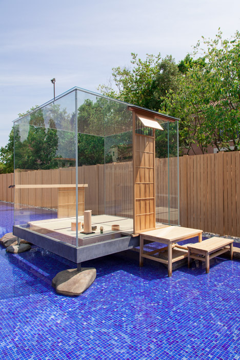 Glass Tea House Mondrian from Venice Architecture Biennale by Hiroshi Sugimoto