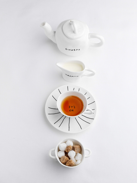 Sketch crockery by David Shrigley