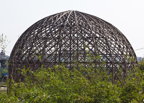 Diamond Island Community Hall in Vietnam by Vo Trong Nghia with bamboo