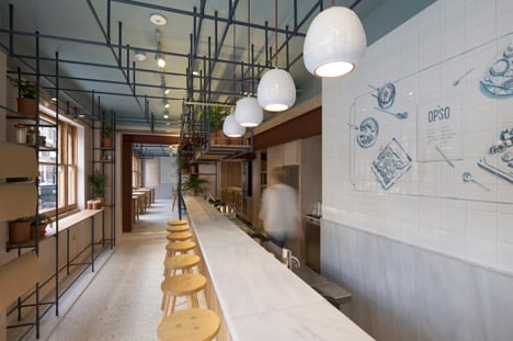 Opso restaurant in London by K-Studio