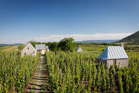 Earthy cabins hide amongst the vineyards<br /> at the Almagyar Wine Terrace in Hungary by by Péter Gereben and Balázs Marián