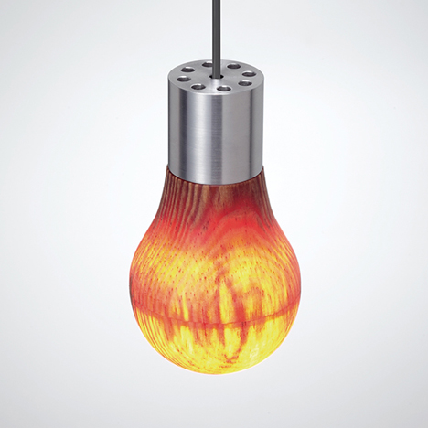 Wooden lightbulb by Ryosuke Fukusada