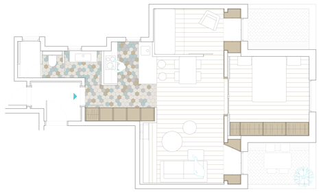 Flatmate Apartment by Nook Architects